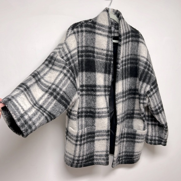 Horses Atelier White & Black Wool Plaid Jacket Size 1 - Picture 4 of 6